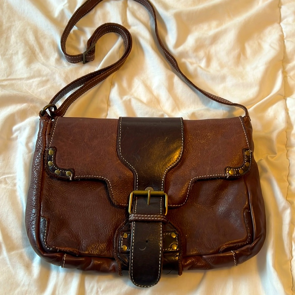 Brown Italian leather bag like new